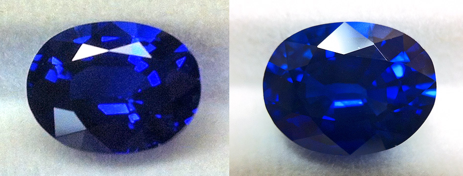 blue sapphire photo with iphone and loupe